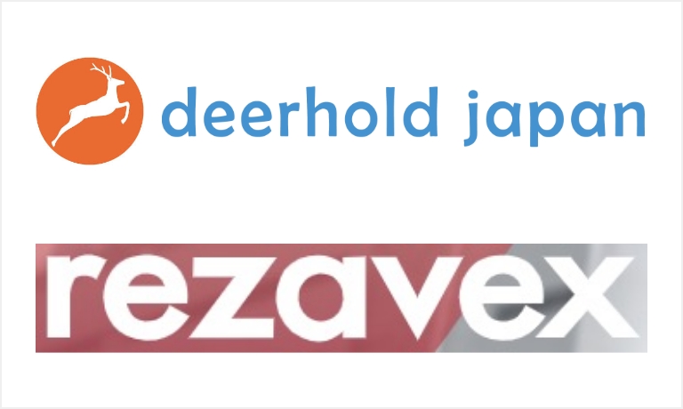 画像：deerhold japanとrezavexのロゴ